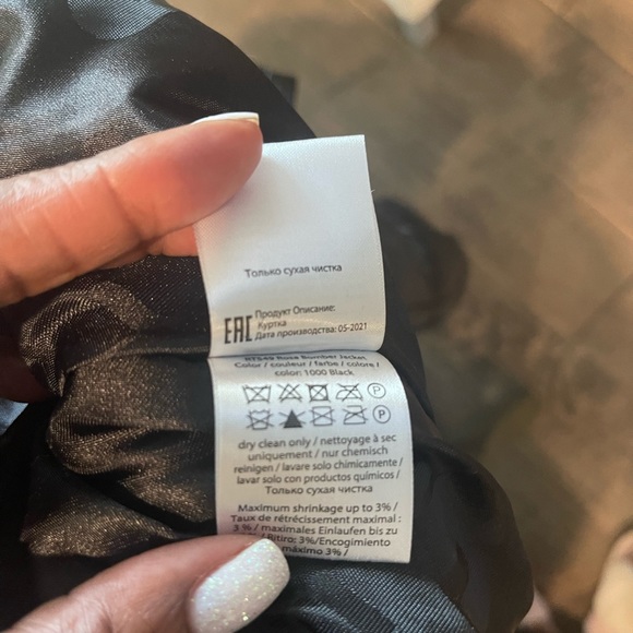 Rosa Croc-effect Bomber Jacket by Rotate Birger Christensen. Cropped puffer - Picture 10 of 12